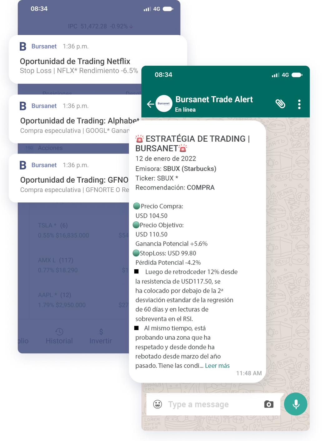 Alerta mobile de trading en Actinver Trade